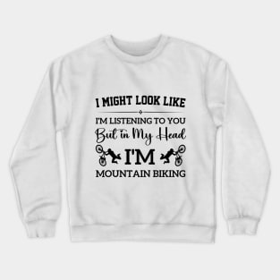 Cool Mountain Biking Teen Funny Mountain Bike Art Crewneck Sweatshirt